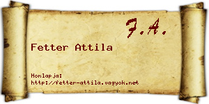 Fetter Attila névjegykártya