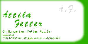 attila fetter business card